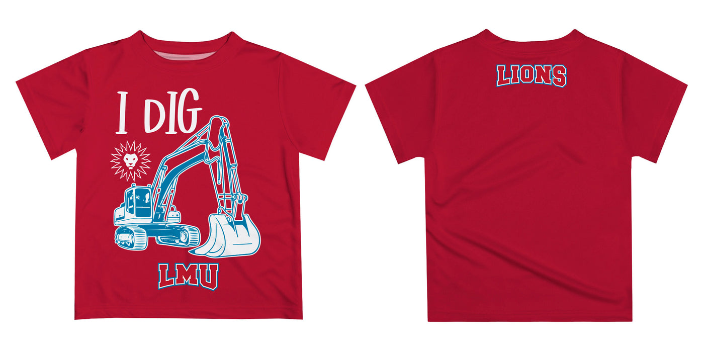 Loyola Marymount Lions Vive La Fete Excavator Boys Game Day Red Short Sleeve Tee - Vive La Fête - Online Apparel Store