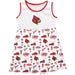 University of Louisville Cardinals Sleeveless Tank Dress Girls White Repeat Print Hand Sketched Vive La Fete Impressions