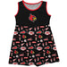 University of Louisville Cardinals Sleeveless Tank Dress Girls Black Repeat Print Hand Sketched Vive La Fete Impressions