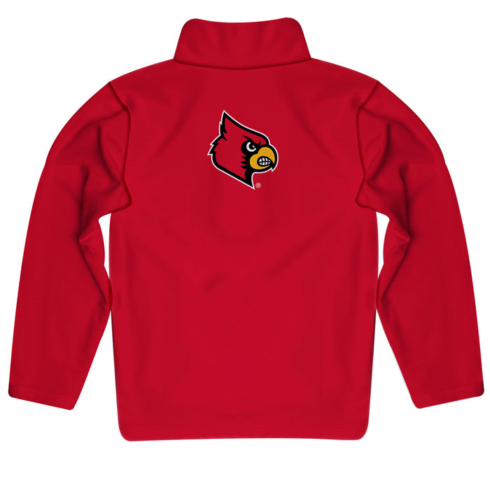 University of Louisville Cardinals Vive La Fete Game Day Solid Red Quarter Zip Pullover Sleeves