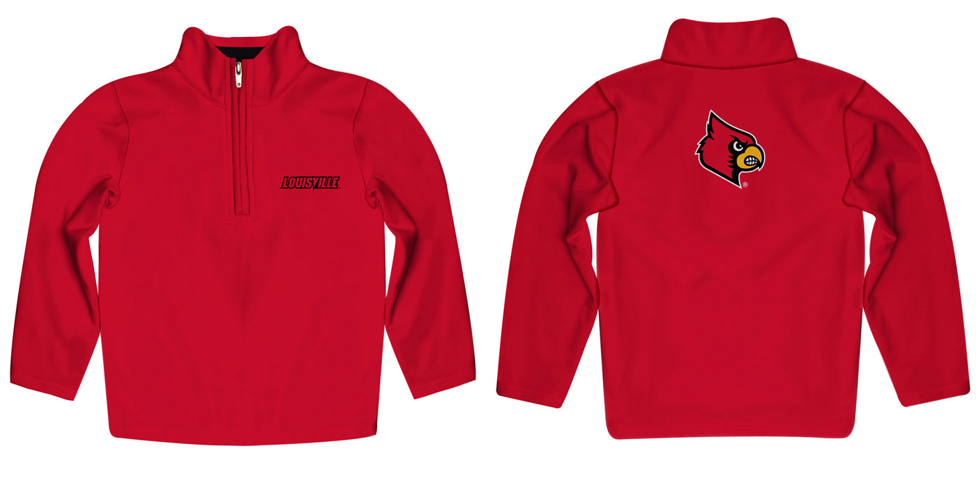 University of Louisville Cardinals Vive La Fete Game Day Solid Red Quarter Zip Pullover Sleeves