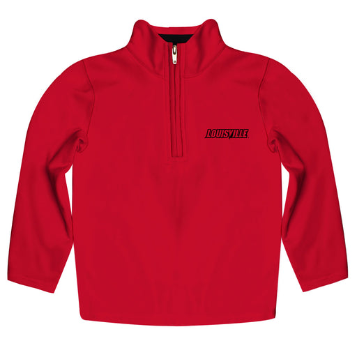 University of Louisville Cardinals Vive La Fete Game Day Solid Red Quarter Zip Pullover Sleeves