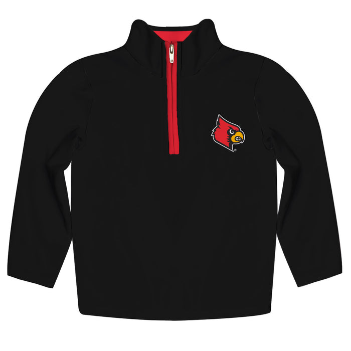 University of Louisville Cardinals Hand Sketched Vive La Fete Impressions Artwork  Black Quarter Zip Pullover V1