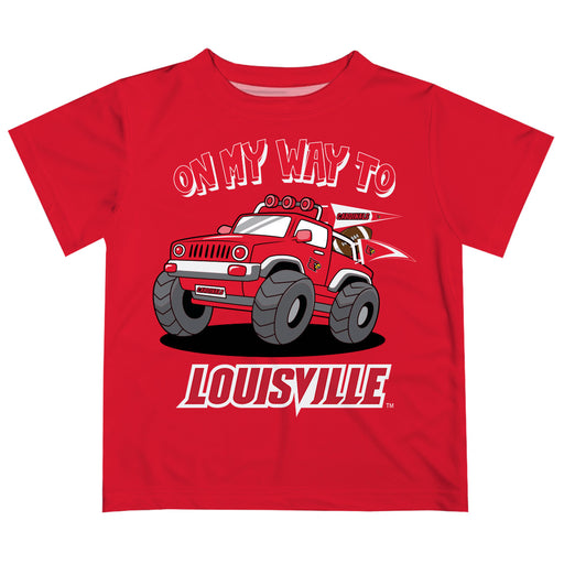 University of Louisville Cardinals  Vive La Fete Monster Truck Boys Game Day Red Short Sleeve Tee