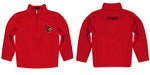 Louisville Cardinals Vive La Fete Logo and Mascot Name Womens Red Quarter Zip Pullover - Vive La Fête - Online Apparel Store