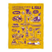 LSU Tigers Gold Hand Sketched Vive La Fete Impressions Artwork Plush Soft Minky Blanket 36 x 48