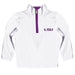 LSU Tigers Hand Sketched Vive La Fete Impressions Artwork  White Quarter Zip Pullover V1