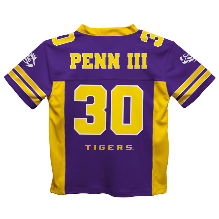 LSU Tigers Vive La Fete Greg Penn III Game Day Purple Boys Football Jersey