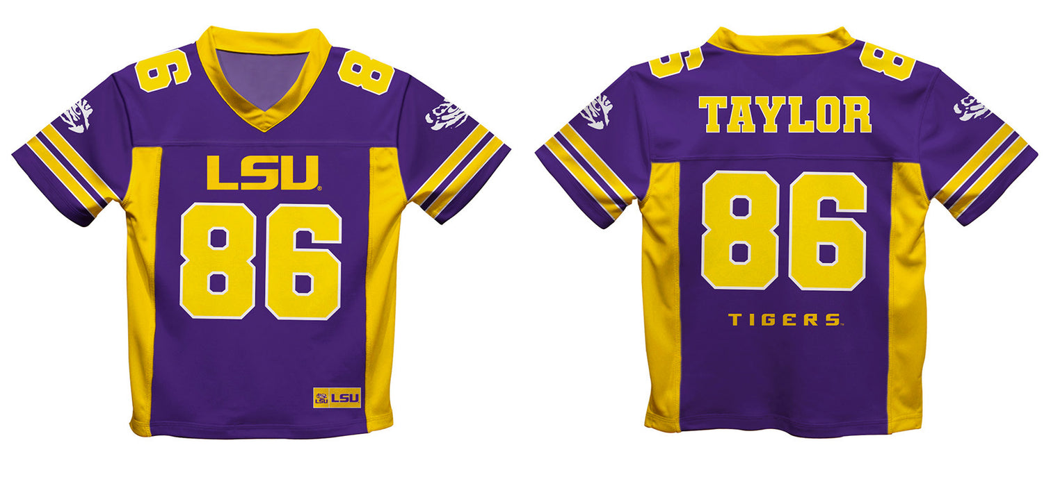 LSU Tigers Vive La Fete Mason Taylor Game Day Purple Boys Football Jersey