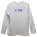 LSU Tigers Smocked White Knit Long Sleeve Boys Tee Shirt