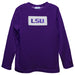 LSU Tigers Smocked Purple Knit Long Sleeve Boys Tee Shirt