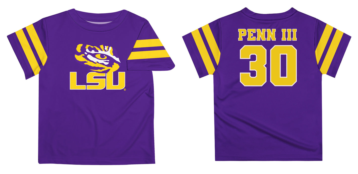 LSU Tigers Vive La Fete Greg Penn III Boys Game Day Purple Short Sleeve Tee Shirt