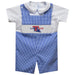 Louisiana Tech Bulldogs Smocked Royal Gingham Jon Jon and Short Sleeve White Shirt