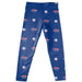 Louisiana Tech Bulldogs Vive La Fete Girls Game Day All Over Two Logos Elastic Waist Classic Play Blue Leggings Tights