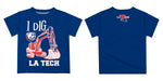 Louisiana Tech Bulldogs Vive La Fete Excavator Boys Game Day Blue Short Sleeve Tee - Vive La Fête - Online Apparel Store