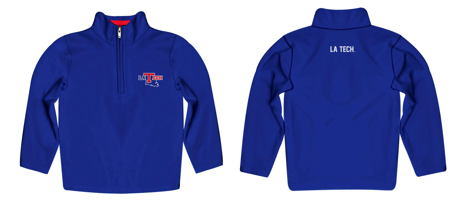 Louisiana Tech Bulldogs Vive La Fete Logo and Mascot Name Womens Blue Quarter Zip Pullover - Vive La Fête - Online Apparel Store