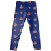 Lincoln University Lions Vive La Fete Girls Game Day All Over Two Logos Elastic Waist Classic Play Blue Leggings Tights
