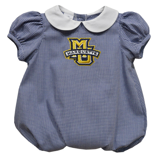 Marquette Golden Eagles Embroidered Navy Girls Baby Bubble Short Sleeve