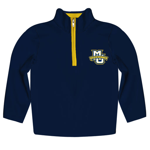 Marquette Golden Eagles Hand Sketched Vive La Fete Impressions Artwork  Navy Quarter Zip Pullover V1