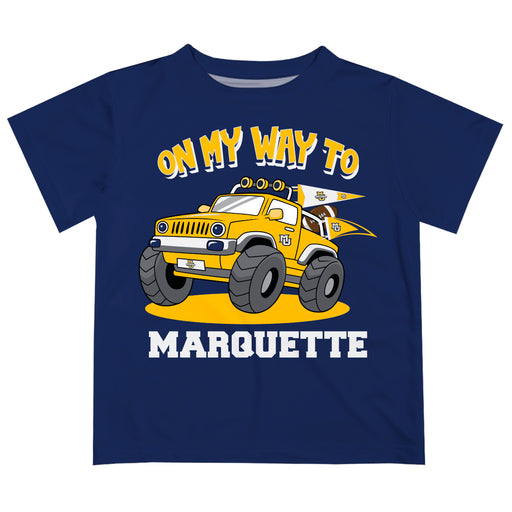 Marquette Golden Eagles  Vive La Fete Monster Truck Boys Game Day Navy Short Sleeve Tee