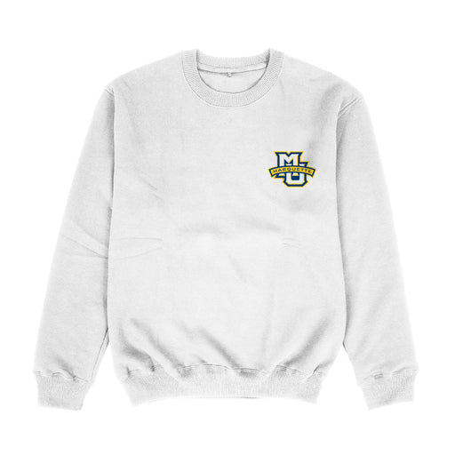 Marquette Golden Eagles Hand Sketched Vive La Fete Impressions Artwork Womens  White Crewneck Sweatshirt