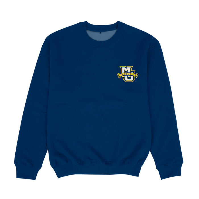 Marquette Golden Eagles Hand Sketched Vive La Fete Impressions Artwork Womens  Navy Crewneck Sweatshirt