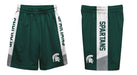 Michigan State Spartans Vive La Fete Game Day Green Stripes Boys Solid White Athletic Mesh Short - Vive La Fête - Online Apparel Store