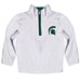 Michigan State Spartans Hand Sketched Vive La Fete Impressions Artwork  White Quarter Zip Pullover V1