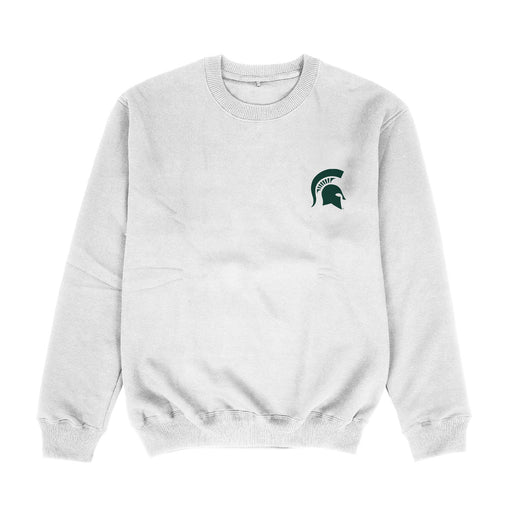 Michigan State Spartans Hand Sketched Vive La Fete Impressions Artwork Womens  White Crewneck Sweatshirt