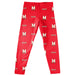 Maryland Terrapins Vive La Fete Girls Game Day All Over Two Logos Elastic Waist Classic Play Red Leggings Tights