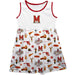 University of Maryland Terrapins Sleeveless Tank Dress Girls White Repeat Print Hand Sketched Vive La Fete Impressions