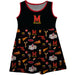 University of Maryland Terrapins Sleeveless Tank Dress Girls Black Repeat Print Hand Sketched Vive La Fete Impressions