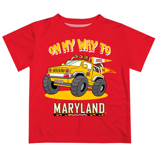 University of Maryland Terrapins  Vive La Fete Monster Truck Boys Game Day Red Short Sleeve Tee