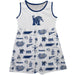 Memphis Tigers Sleeveless Tank Dress Girls White Logo and Repeat Print Hand Sketched Vive La Fete Impressions Artwork