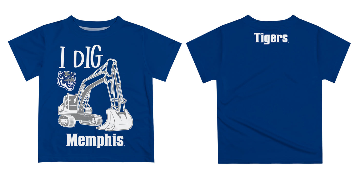 Memphis Tigers Vive La Fete Excavator Boys Game Day Blue Short Sleeve Tee - Vive La Fête - Online Apparel Store