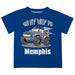 Memphis Tigers  Vive La Fete Monster Truck Boys Game Day Blue Short Sleeve Tee