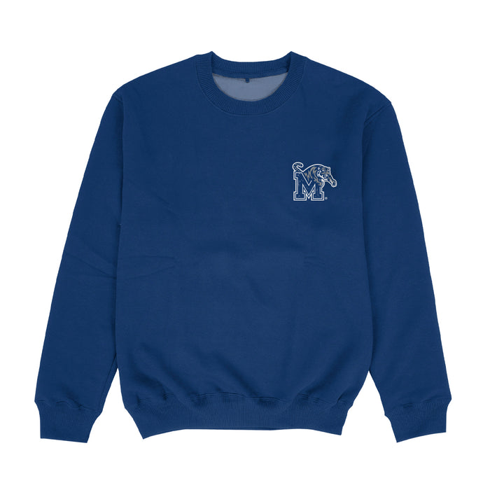 Memphis Tigers Hand Sketched Vive La Fete Impressions Artwork Womens  Blue Crewneck Sweatshirt