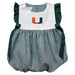 University of Miami Embroidered Hunter Green Gingham Girls Bubble