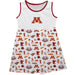 Minnesota Golden Gophers Sleeveless Tank Dress Girls White Repeat Print Hand Sketched Vive La Fete Impressions