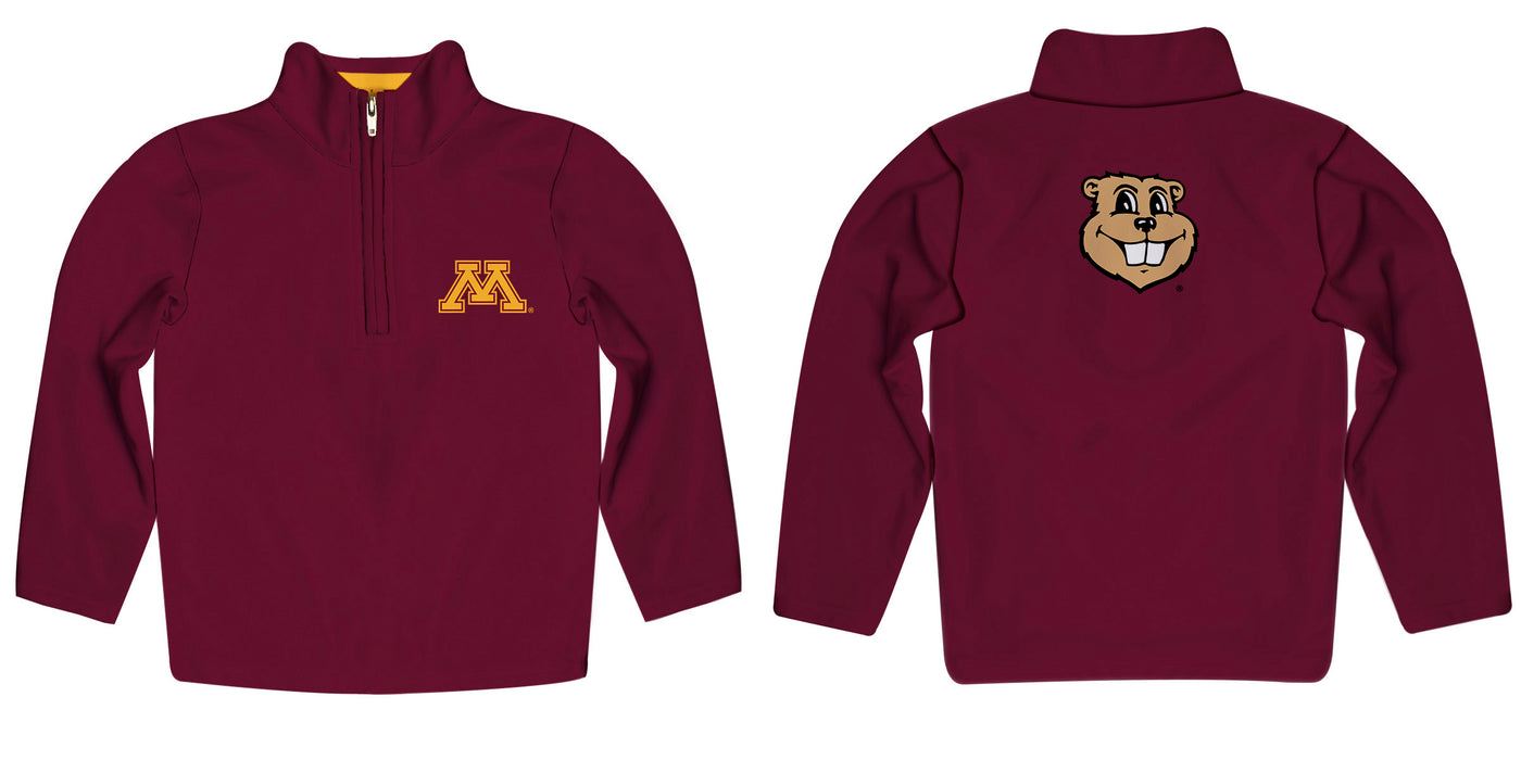 Minnesota Golden Gophers Vive La Fete Game Day Solid Maroon Quarter Zip Pullover Sleeves