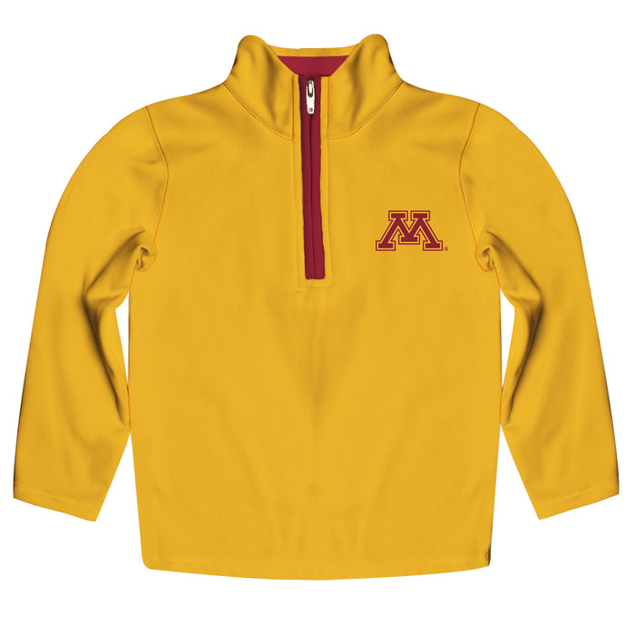 Minnesota Golden Gophers Hand Sketched Vive La Fete Impressions Artwork  Gold Quarter Zip Pullover V1