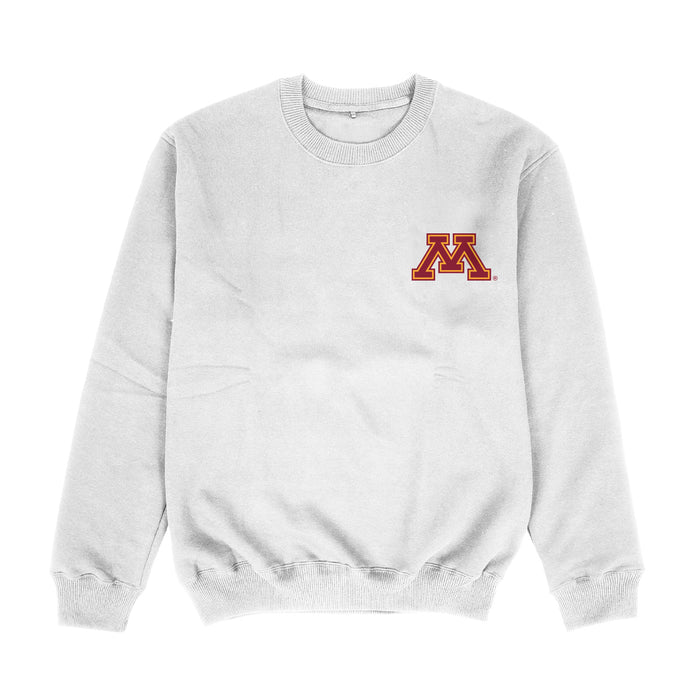 Minnesota Golden Gophers Hand Sketched Vive La Fete Impressions Artwork Womens  White Crewneck Sweatshirt