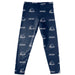 Monmouth Hawks Vive La Fete Girls Game Day All Over Two Logos Elastic Waist Classic Play Navy Leggings Tights