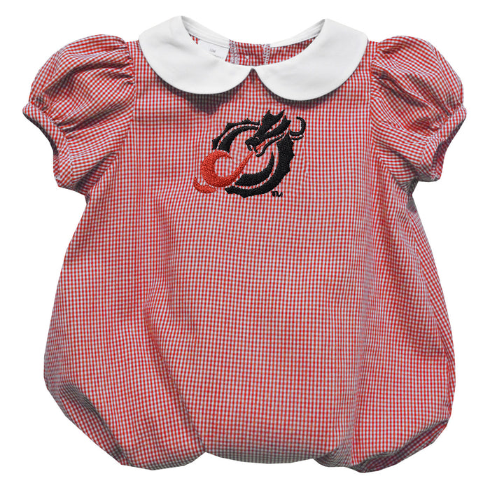 Minnesota State Dragons Embroidered Cardinal Red Girls Baby Bubble Short Sleeve