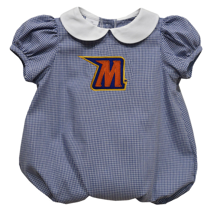 Morgan State Bears Embroidered Navy Girls Baby Bubble Short Sleeve