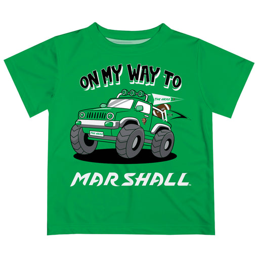 Marshall University Thundering Herd MU  Vive La Fete Monster Truck Boys Game Day Green Short Sleeve Tee