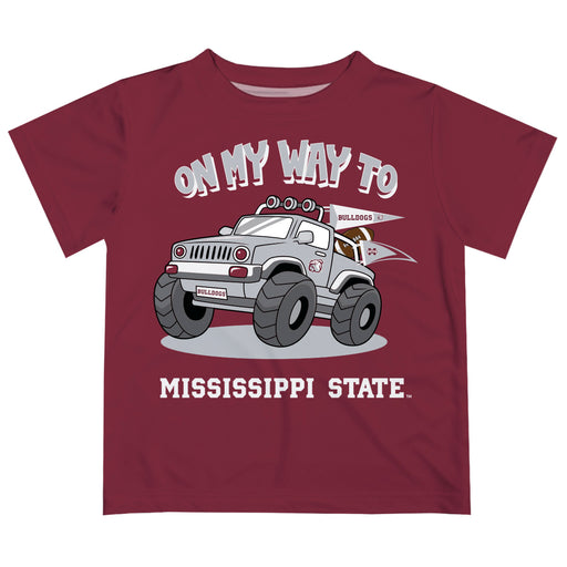 Mississippi State Bulldogs Vive La Fete Monster Truck Boys Game Day Maroon Short Sleeve Tee