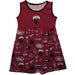 University of Montana Grizzlies Sleeveless Tank Dress Girls Maroon Repeat Print Hand Sketched Vive La Fete Impressions