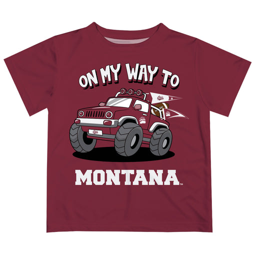 University of Montana Grizzlies  Vive La Fete Monster Truck Boys Game Day Maroon Short Sleeve Tee