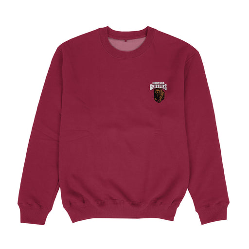 University of Montana Grizzlies Hand Sketched Vive La Fete Impressions Artwork Womens  Maroon Crewneck Sweatshirt